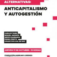 [Espanha] 17 de outubro, em Madrid | "Colapso e alternativas: anticapitalismo e autogestão"