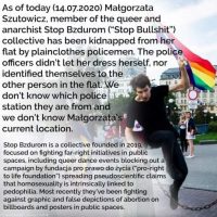 [Polônia] Varsóvia: Anarquista Queer Małgorzata Szutowicz do coletivo Stop Bzdurom seqüestrada pela polícia