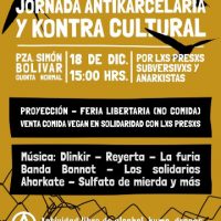 [Chile] Santiago: Jornada antikarcerária e kontracultural pelxs presxs subversivxs e anarquistas, 18 de dezembro