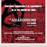 [Equador] Apresentação do livro "El anarquismo en el Ecuador" | Evento presencial e virtual