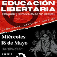 [Chile] Santiago: Conferência "Educação libertária. Anarquismo e educação desde o sul do mundo"