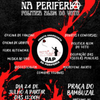 [São Paulo-SP] Acontece neste sábado, dia 23, a terceira edição do Anarquismo na Periferia | Política Além do Voto