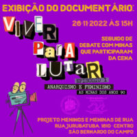 [São Bernardo-SP] Exibição do documentário "Viver Para Lutar - Ep. 1: Punk, Anarquismo e Feminismo - As minas dos anos 90"