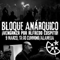 [Chile] Santiago: Bloco anárquico por Alfredo Cospito – 9 março
