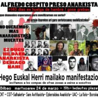 [País Basco] 24 de Março | Manifestação em Bilbao exigindo a libertação do 41-Bis de Alfredo Cospito
