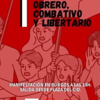 [Espanha] Manifestação em Burgos: 1º de Maio, obreiro, combativo e libertário