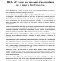 [Espanha] Comunicado da CGT contra o acordo entre a CCOO e a UGT e o Sindicato dos Empregadores