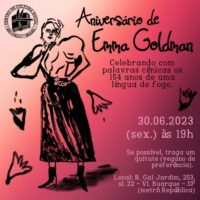 [São Paulo-SP] Aniversário de Emma Goldman | Celebrando com palavras cênicas os 154 anos de uma língua de fogo