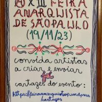Cartazes para a divulgação da XIII Feira Anarquista de São Paulo