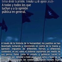 [Chile] Solidariedade de Wallmapu | Cartas da prisão.