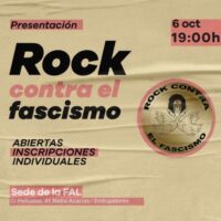 [Espanha] Sexta-feira, 6 de outubro: Apresentação do Rock Contra o Fascismo.