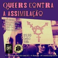 [São Paulo-SP] CCS, 21/10: "Queers contra a assimilação"