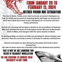 [Hungria] Libertem todos os antifascistas: convocação de solidariedade de 29 de janeiro a 13 de fevereiro de 2024