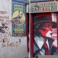 [Espanha] Pichação anarquista na taberna de Pablo Iglesias em Lavapiés: "Exigimos a retirada do coquetel Durruti"