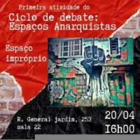 [São Paulo-SP] Ciclo de debates, 20/04: Espaços Anarquistas | Espaço Impróprio
