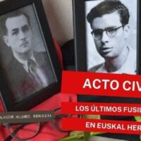 Homenagem às duas últimas pessoas fuziladas pelo regime de Franco no País Basco