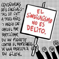 [Espanha] Fazer sindicalismo não é crime: CGT com "Las seis de La Suiza" em Xixón