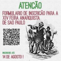 Chamado para a XIV Feira Anarquista de São Paulo!