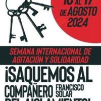 [Chile] Semana internacional de agitação e solidariedade contra o regime de isolamento do companheiro Francisco Solar - 10 a 17 de agosto