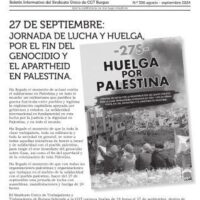 [Espanha] Hilo Negro 306 | agosto-setembro 2024: "27 de setembro: Jornada de Luta e Greve, pelo fim do Genocídio e o Apartheid na Palestina."