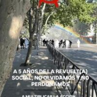 [Chile] Saídas incendiárias após a comemoração do 18 de Outubro no Liceu Tajamar, Liceu José Victorino Lastarria e Liceu Manuel Barros Borgoño