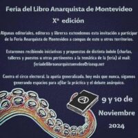 [Uruguai] Convite para participar da 10ª Feira do Livro Anarquista de Montevidéu