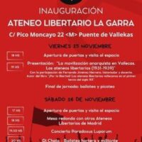 [Espanha] Inauguração do Ateneo Libertario La Garra, 15 de novembro