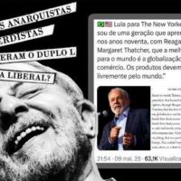 Cadê os anarquistas esquerdistas que fizeram o duplo L de Lula Liberal?