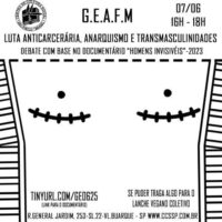 [São Paulo-SP] CCS, 07/06: "Luta Anticarcerária, Anarquismo e Transmasculinidades"