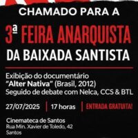 Chamado para a 3ª Feira Anarquista da Baixada Santista