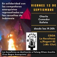 [Espanha] Barcelona: Evento solidário com anarquistas da Indonésia