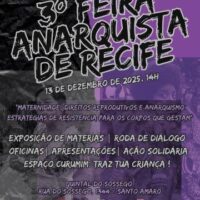 Vem aí a 3ª Feira Anarquista do Recife!