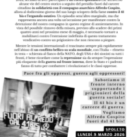 [Itália] Sempre ao lado de Alfredo Cospito! Concentração em Spoleto no dia 9 de março