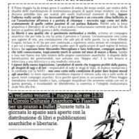 [Itália] 1º de Maio de 2026 no Circolo Culturale Anarchico "G. Fiaschi"