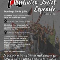 [Espanha] 19 de julho / Jornada de Homenagem pelo 90º Aniversário da Revolução Social Espanhola (1936-2026)