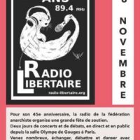[França] 45º aniversário da Radio Libertaire