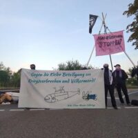 [Alemanha] Antimilitaristas bloqueiam entrada da fabricante de armas TKMS em Kiel